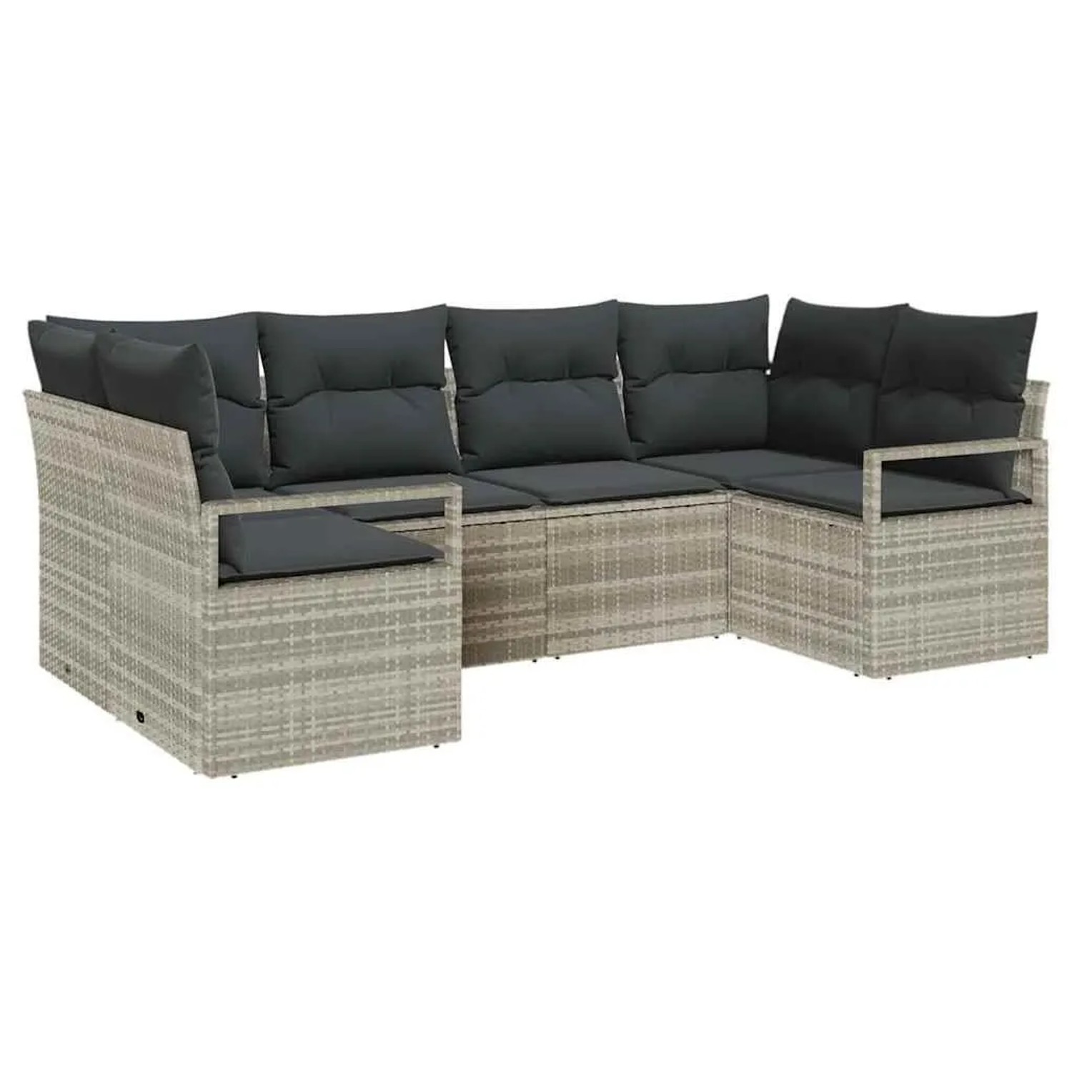 vidaXL Gartensofa-set mit Kissen 6-Tlg Hellgrau Poly-Rattan 3355191 günstig online kaufen