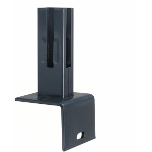 Floraworld Winkel-Bodenplatte, 60x40 cm, für Zaunpfosten, Stahl, anthrazit.