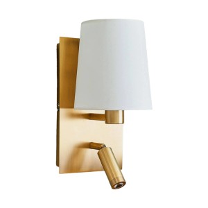 Lindby Wandleuchte Wandlampe Innen Aiden 8032172 in Bronze aus Textil 1-flammig Wohnzimmerleuchte