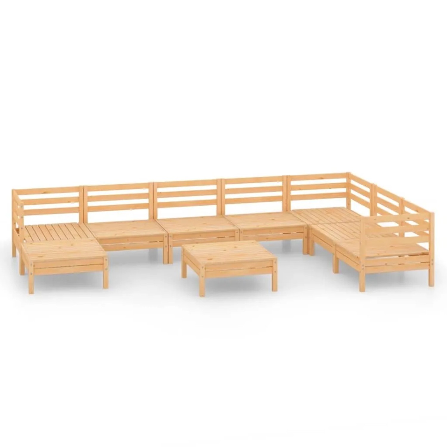 vidaXL 9-Tlg Garten-Lounge-Set Massivholz Kiefer 3082989