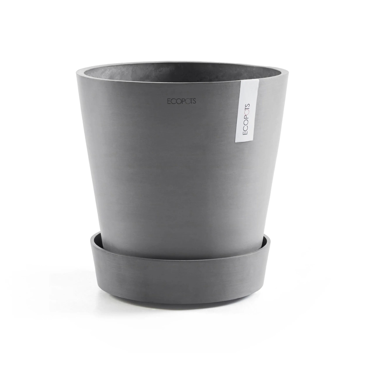 Ecopots Untersetzer Amsterdam Rollen, grau, 51cm. Praktischer, rollbarer Blumentopf-Untersetzer.