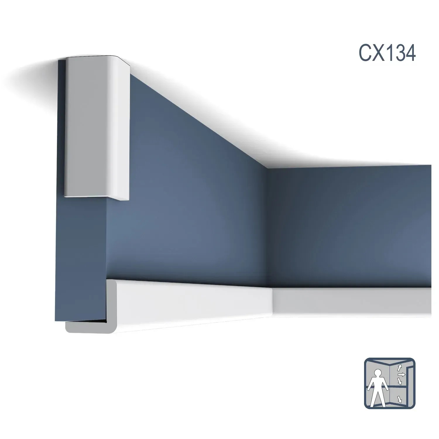 ORAC DECOR CX134 AXXENT Zierleisten, 64m Set, weiße Stuckleisten an Wand und Decke.