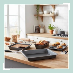 Relaxdays Backformen Set Carbonstahl Dunkelgrau Antihaftbeschichtet 41,5 cm x 28,5 cm x 6 cm 1,4 kg
