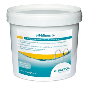 Bayrol pH-Minus Granulat 6 kg im weißen Eimer zur pH-Wert Senkung im Pool.