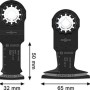 Bosch Sägeblatt-Set, 5-teilig, für Multifunktionswerkzeuge. Verschiedene Sägeblätter in Schwarz mit Größenangaben.
