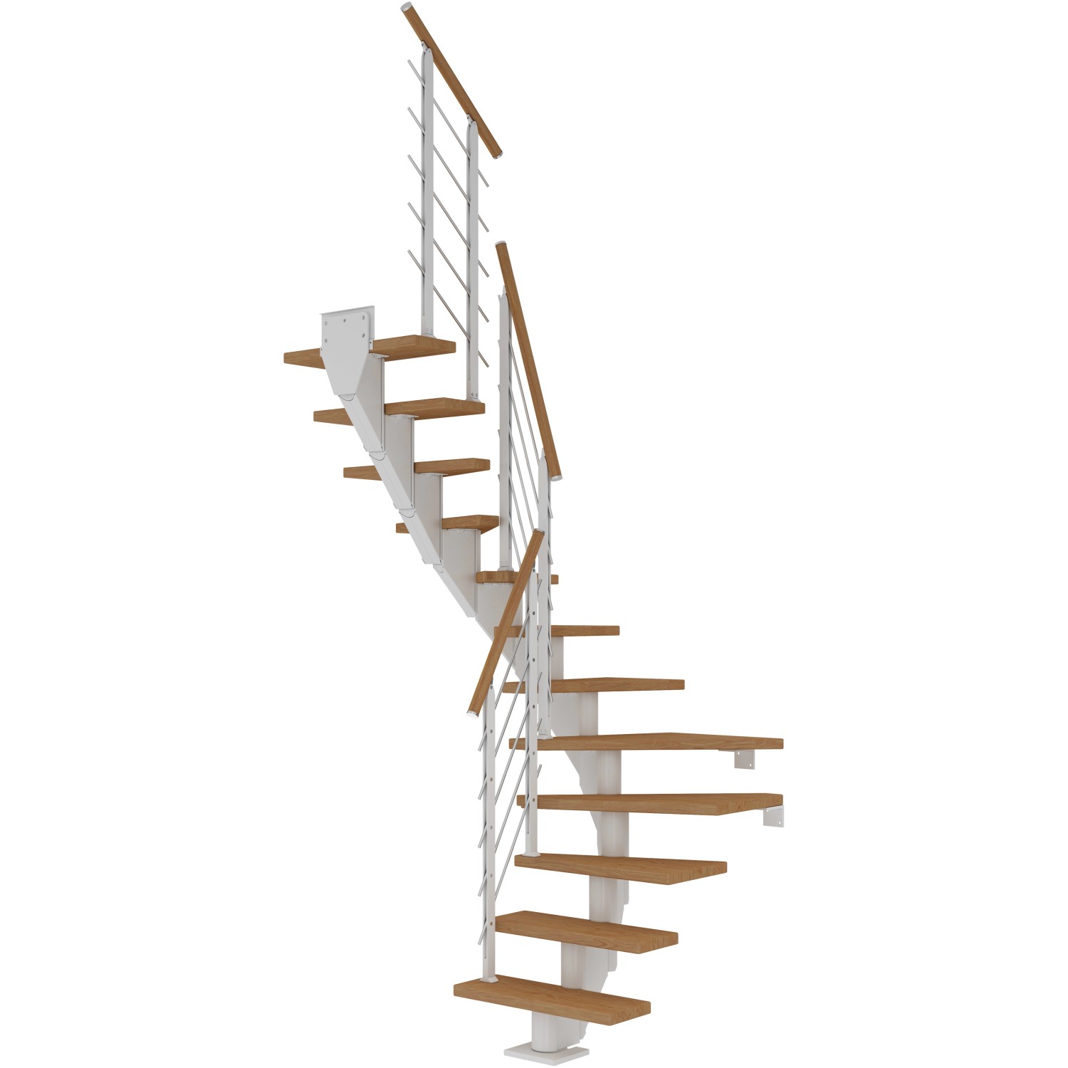 Dolle Mittelholmtreppe Frankfurt Eiche  GH bis 279 cm 1/2 Gewendelt 75 cm FSC®