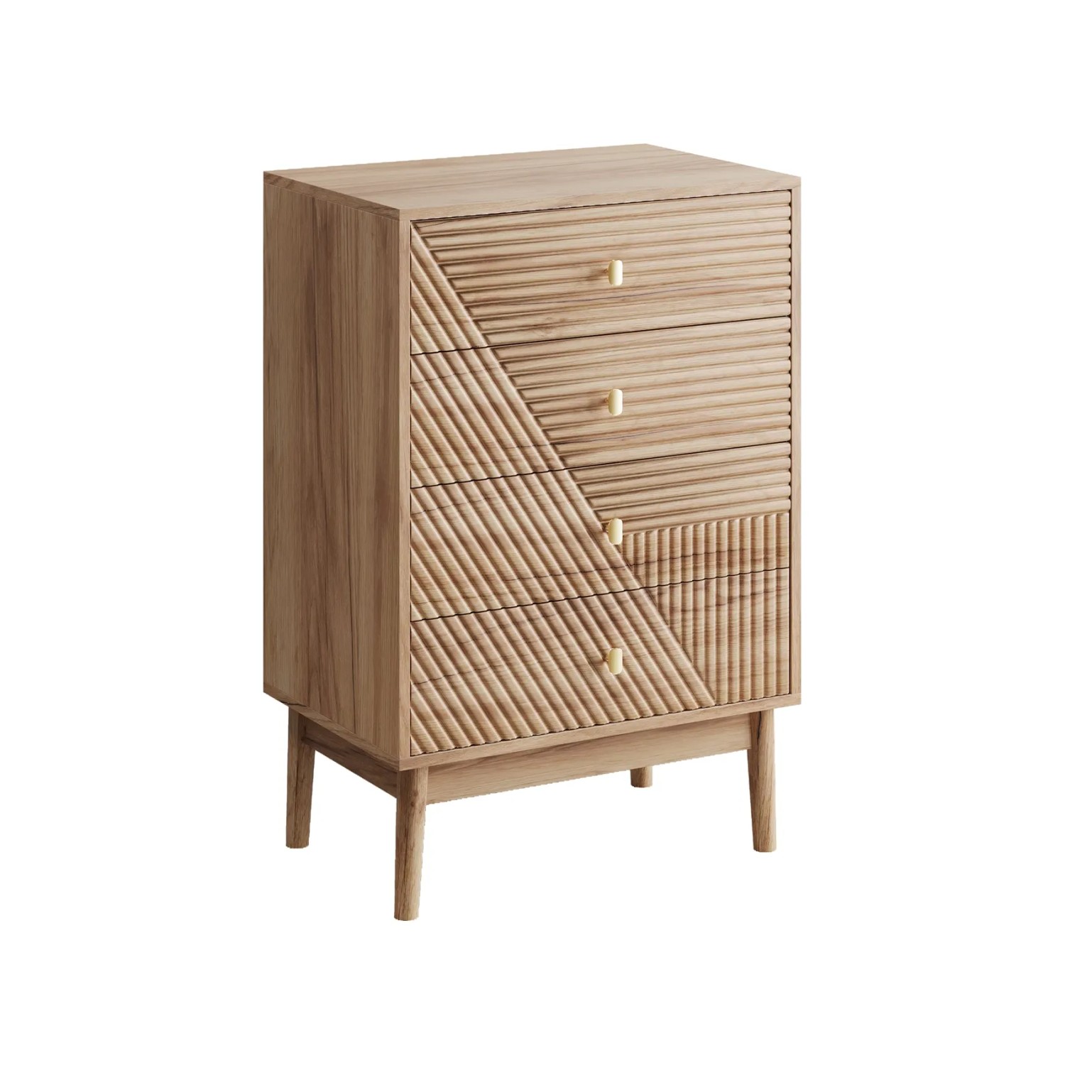 okwish Kommode mit Vier Schubladen Wohnzimmer 60x40x90cm Natur