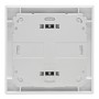 Rückseite des weißen Homematic IP Wandtasters 2-fach mit Montageplatte für Hausautomation.