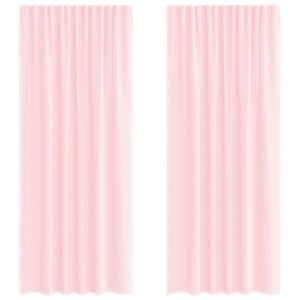 vidaXL Voile Vorhänge mit Stangentaschen 2 Stk Hellrosa 4102188