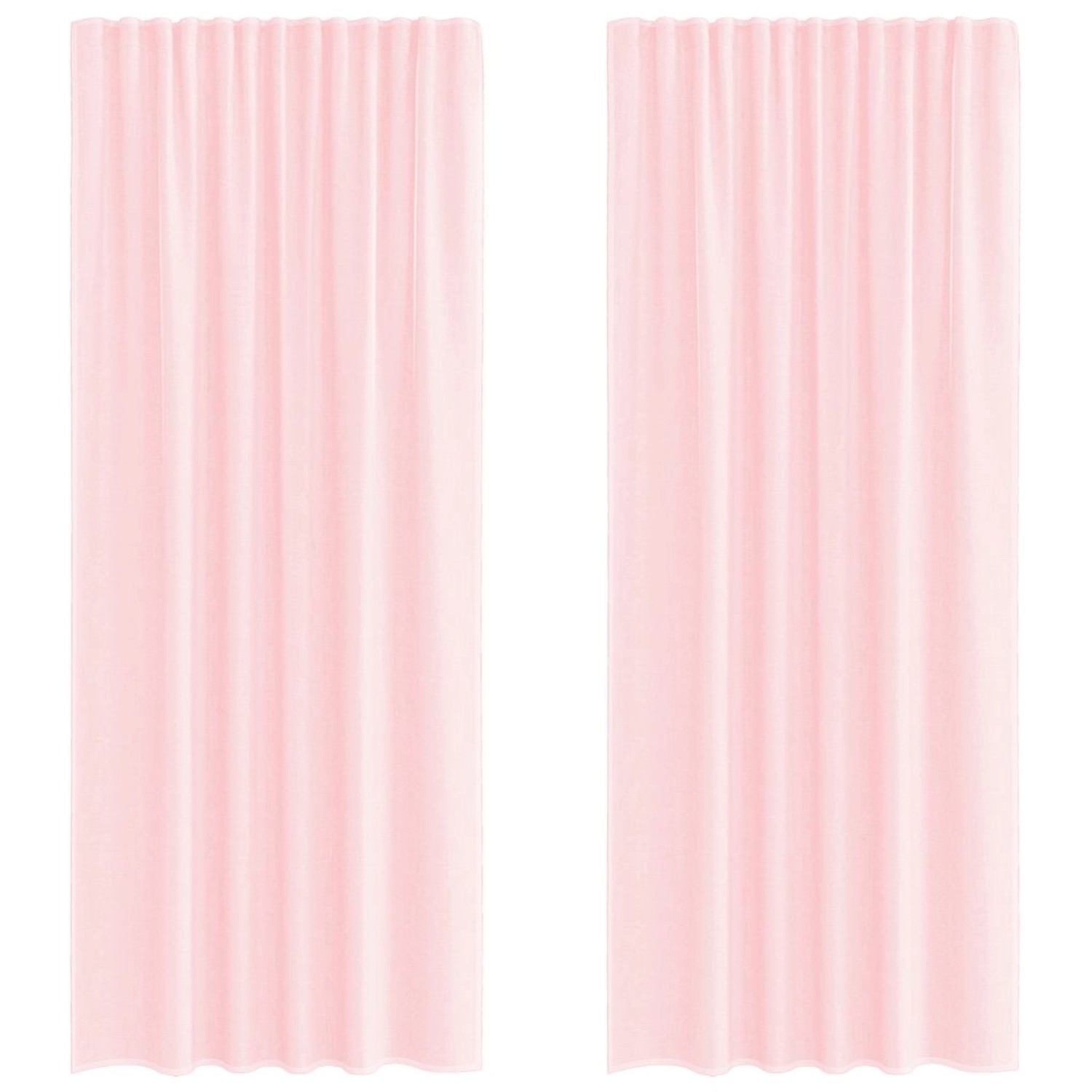 vidaXL Voile Vorhänge mit Stangentaschen 2 Stk Hellrosa 4102188 günstig online kaufen