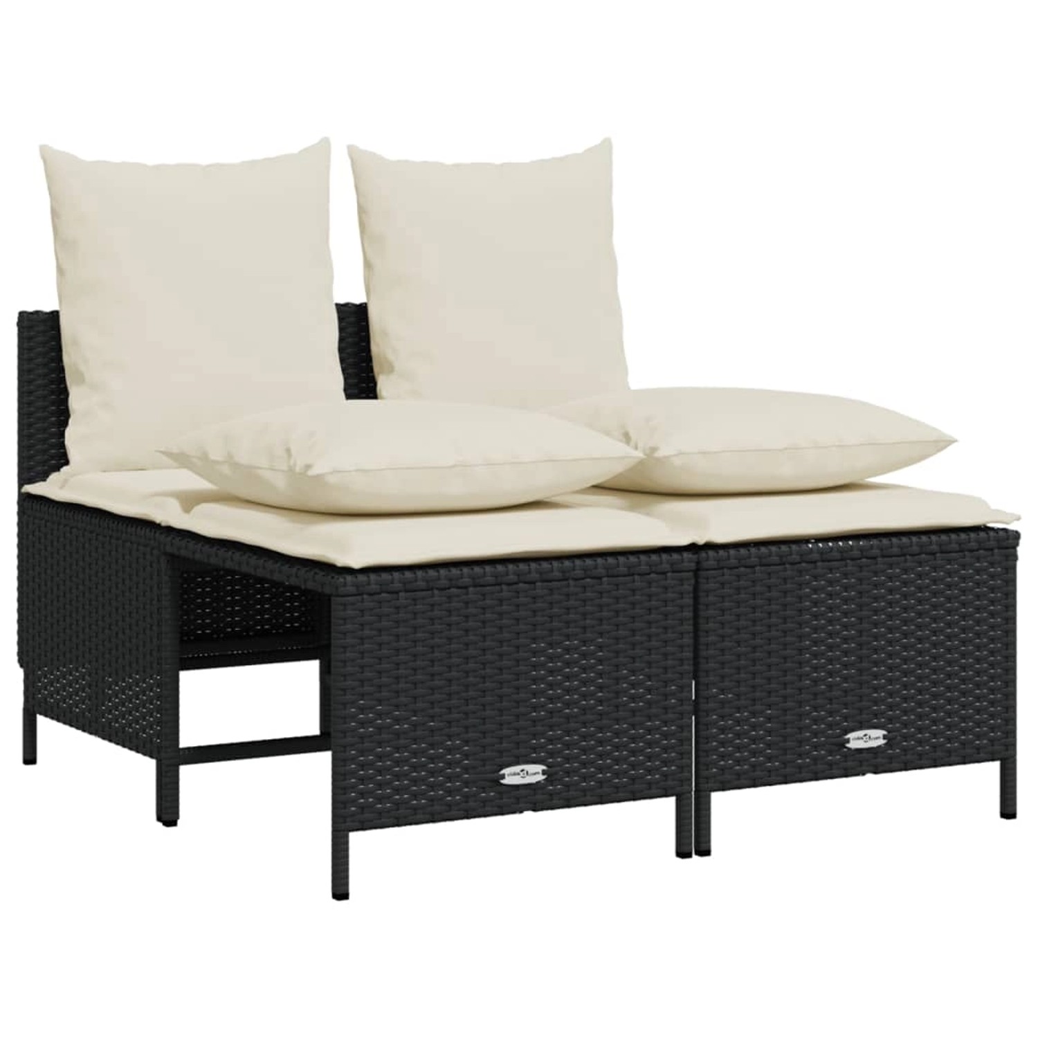 vidaXL 4-Tlg Garten-Sofagarnitur mit Kissen Schwarz Poly Rattan 368380 günstig online kaufen