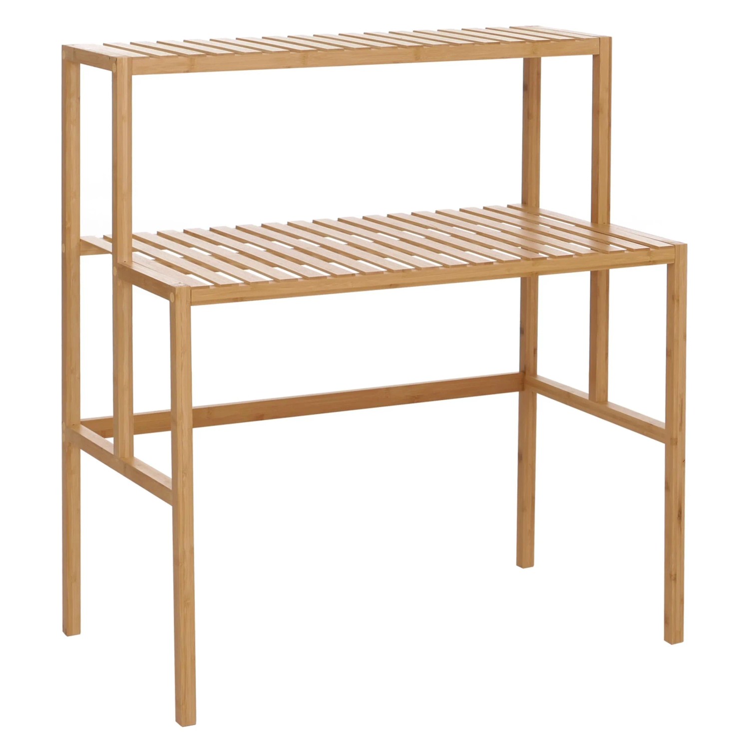 MCW Bambus Pflanzenregal Q34 2 Ablagen 100x90x50cm Natur