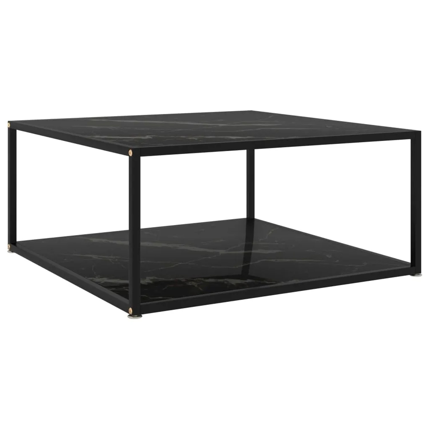vidaXL Couchtisch Schwarz 80x80x35 cm Hartglas 322895