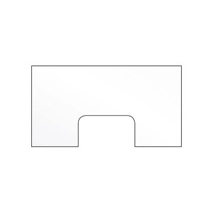 Rechteckiges Hygiene-Schutzglas mit Durchreiche, Klarglas, 100x70x0,6 cm.