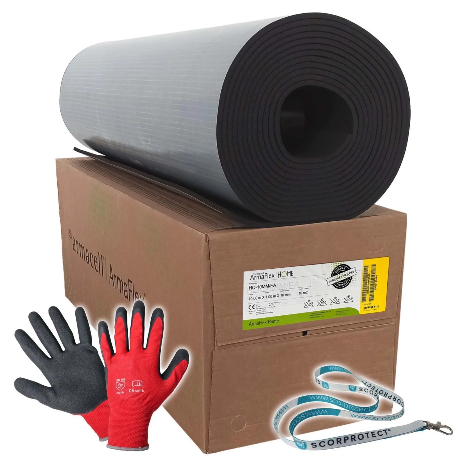 Scorprotect Armacell ArmaFlex HOME Kautschuk Platte Selbstklebend Isolierstärke 10 MM X 1 M X 10 M Mit Zubehör