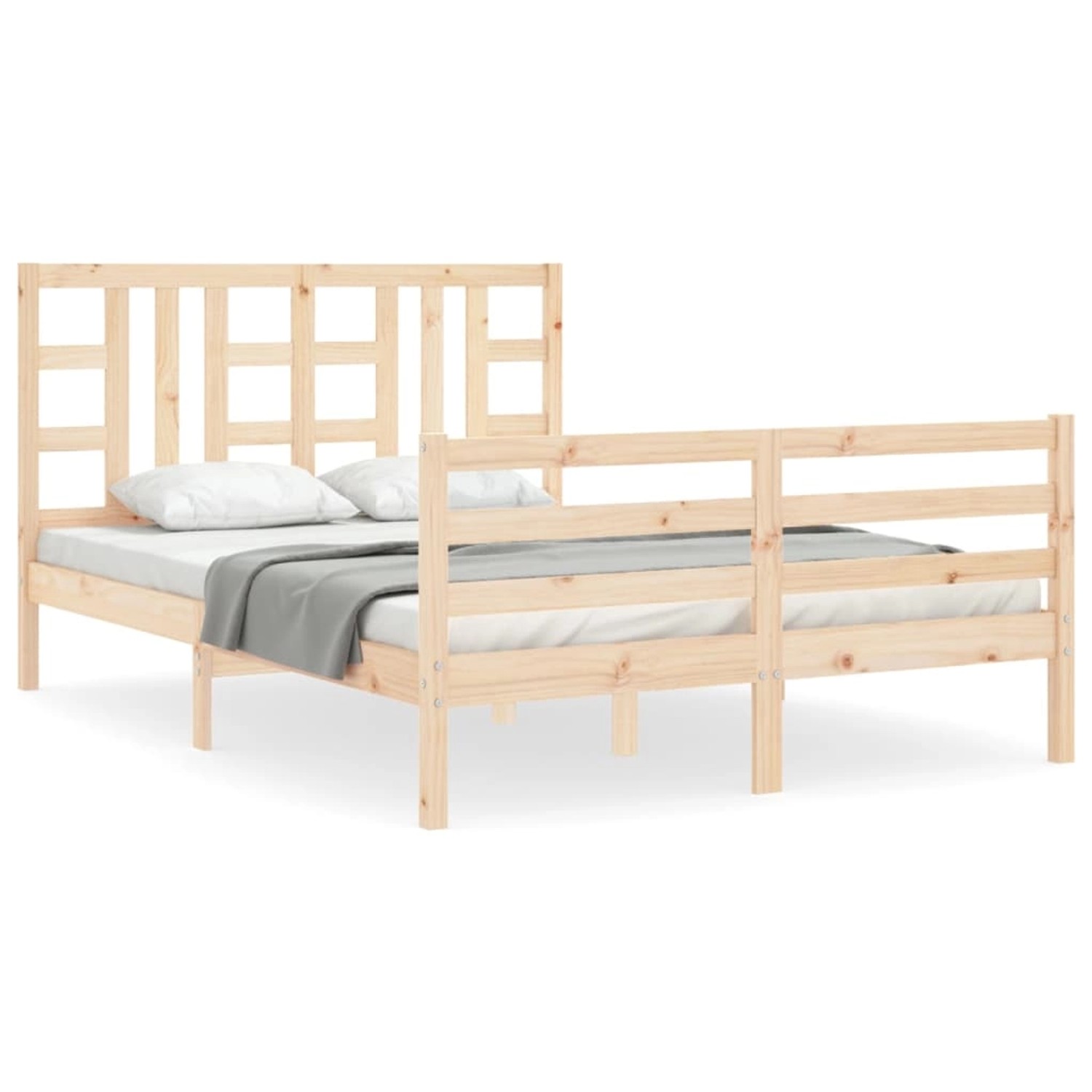 vidaXL Massivholzbett mit Kopfteil 140x200 cm 3193921 günstig online kaufen