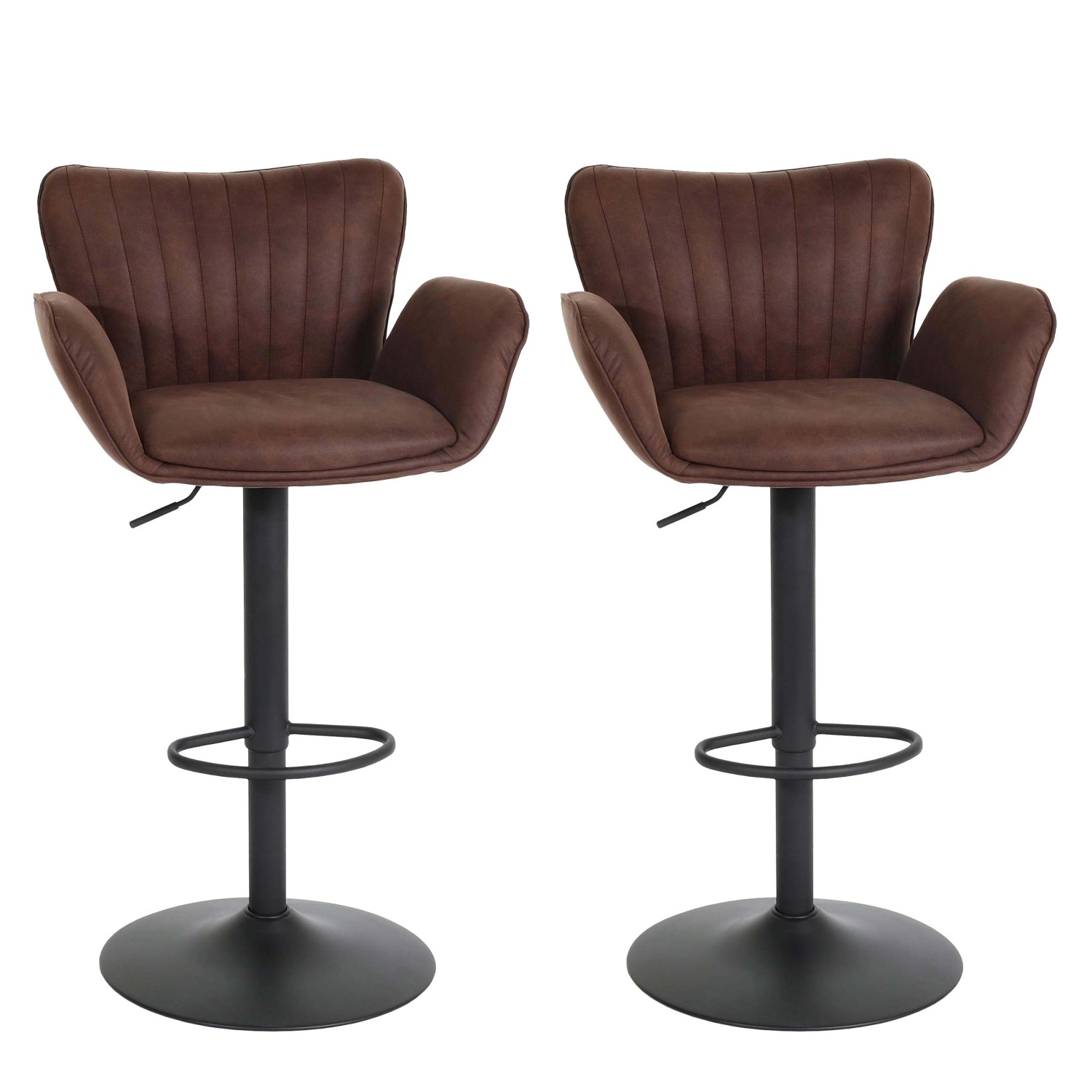 PROREGAL 2er-Set Barhocker Gepolstert Mit Lehne Sitzhöhe 66-90cm Mit Armleh günstig online kaufen