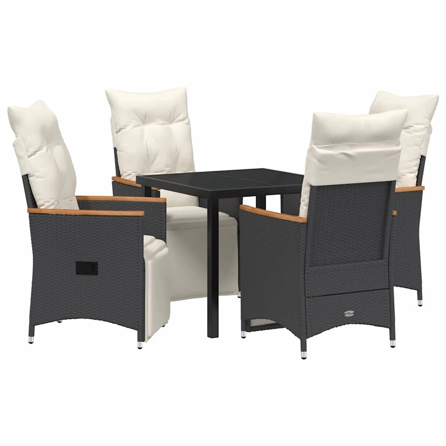 vidaXL Garten Essgruppe mit Kissen 5-Tlg Schwarz Poly Rattan 3379612 günstig online kaufen
