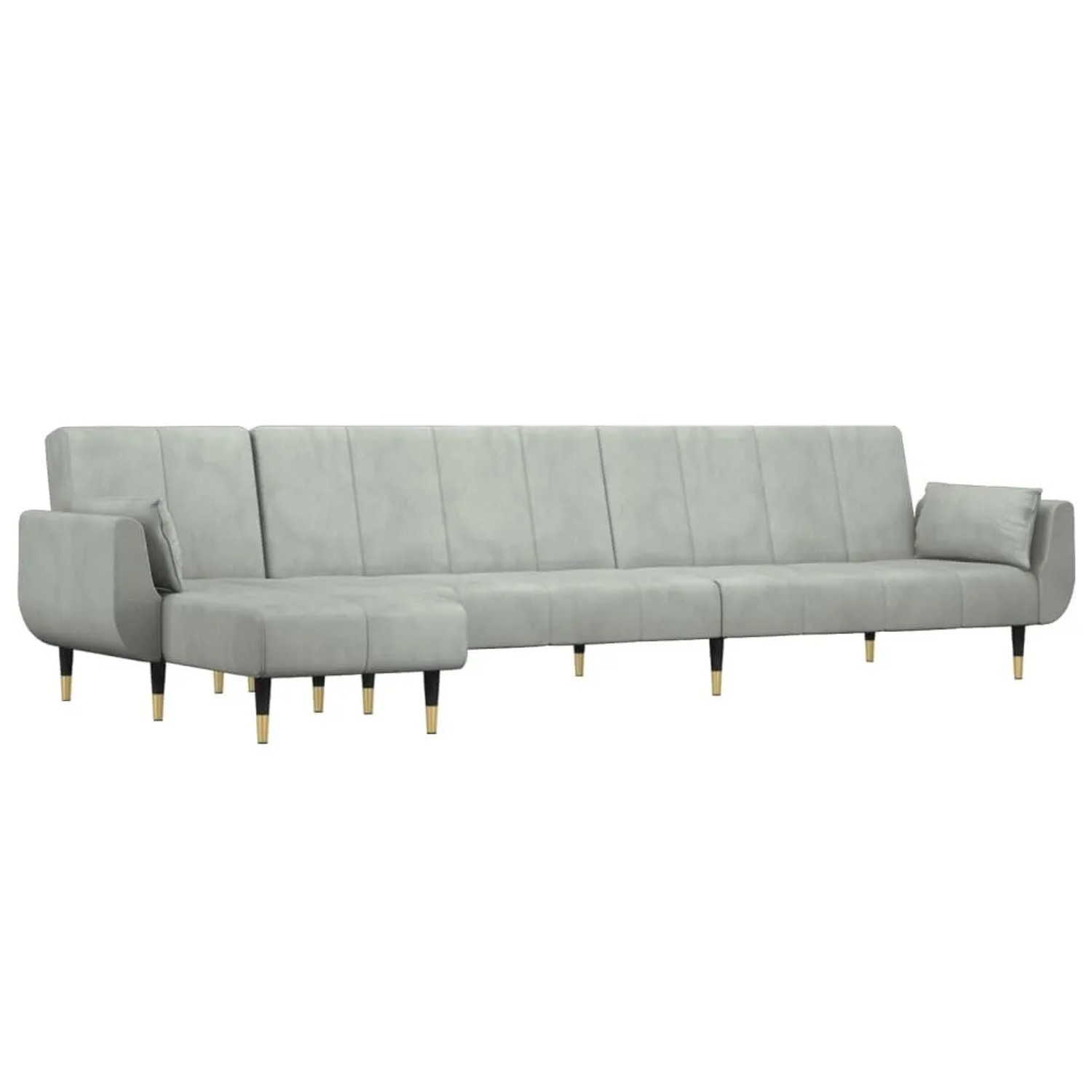 vidaXL Schlafsofa in L-Form Hellgrau 275x140x70 cm Samt 3157206