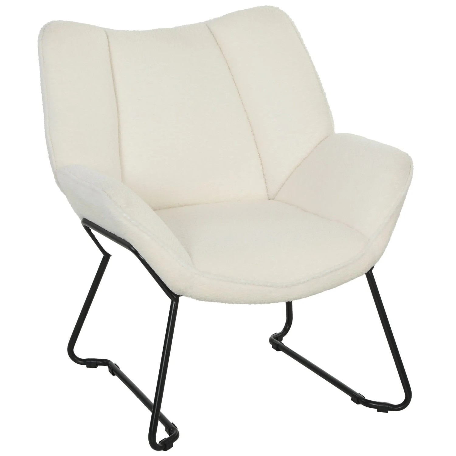 HOMCOM Loungesessel Polyester Original-Schaumstoff 73L x 71B x 81H cm Weiß