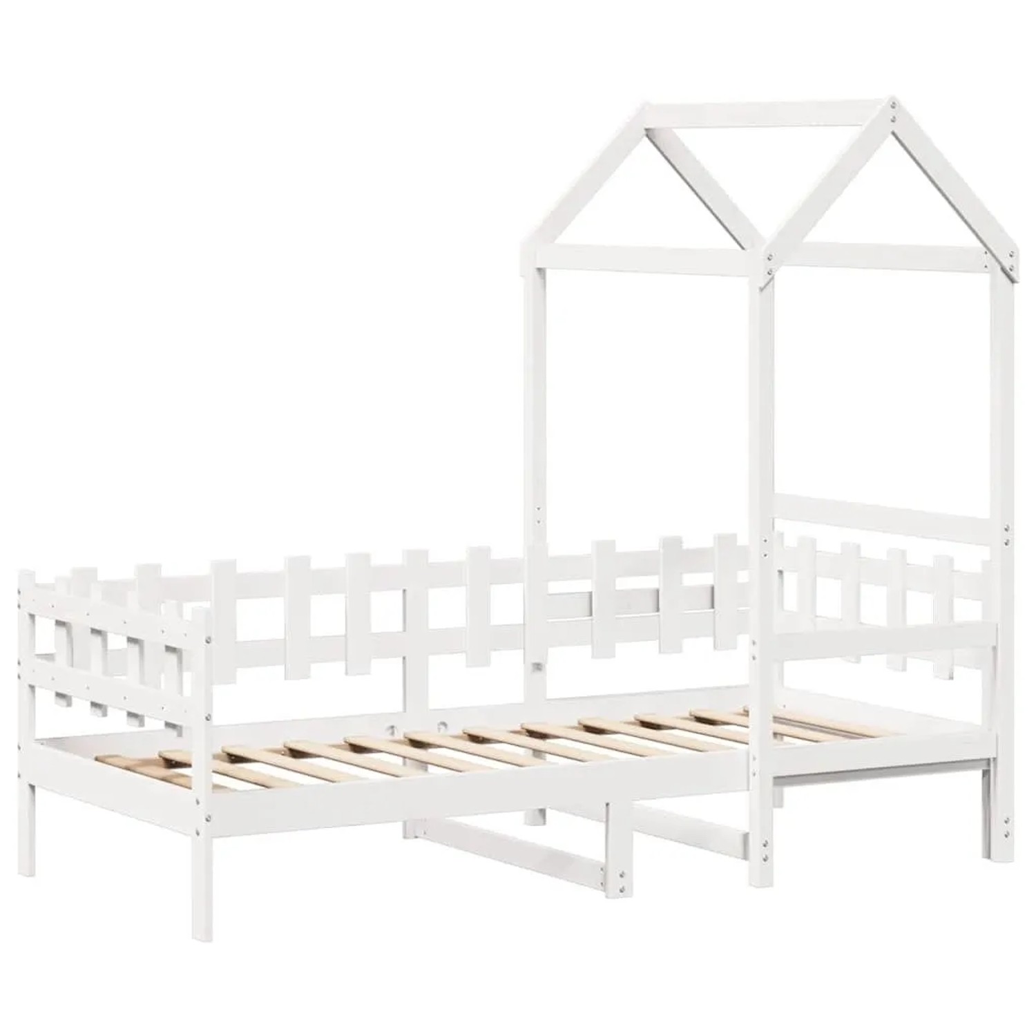 vidaXL Tagesbett mit Dach Weiß 80x200 cm Massivholz Kiefer 3282313