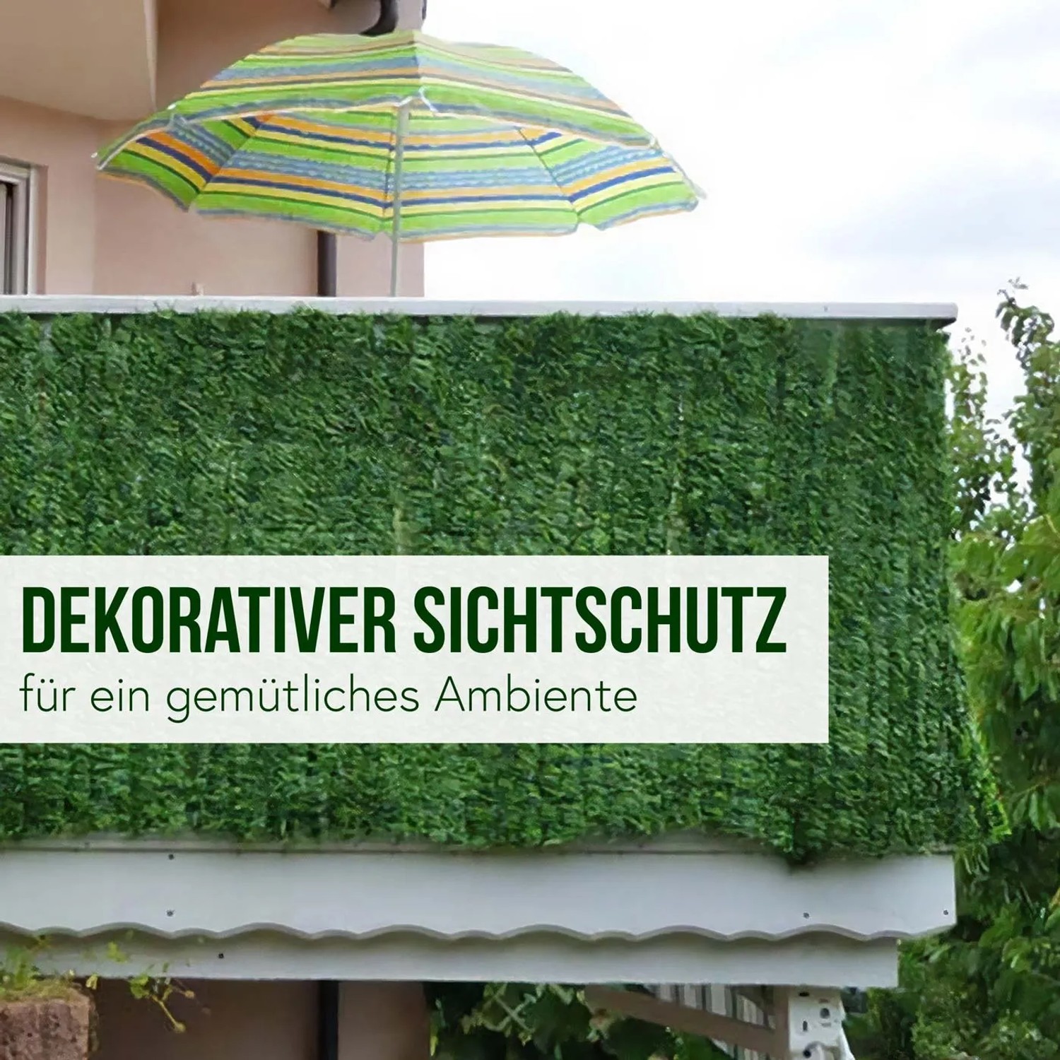 MCW Sichtschutz Balkon N77 Knstliche Hecke 500 x 150 cm Dunkel kaufen bei  OBI
