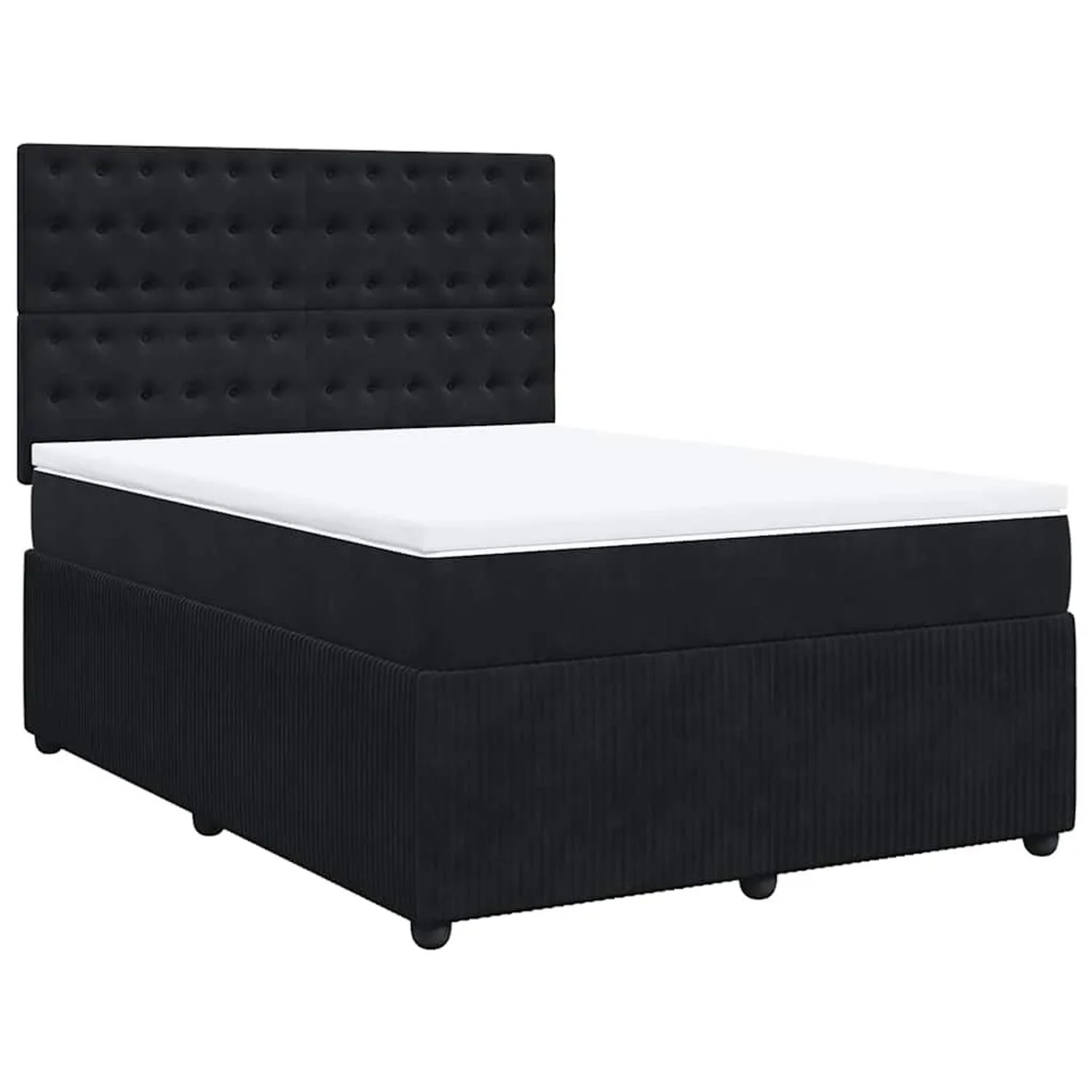 vidaXL Boxspringbett mit Matratze Schwarz 140x200 cm Samt 3294672 günstig online kaufen