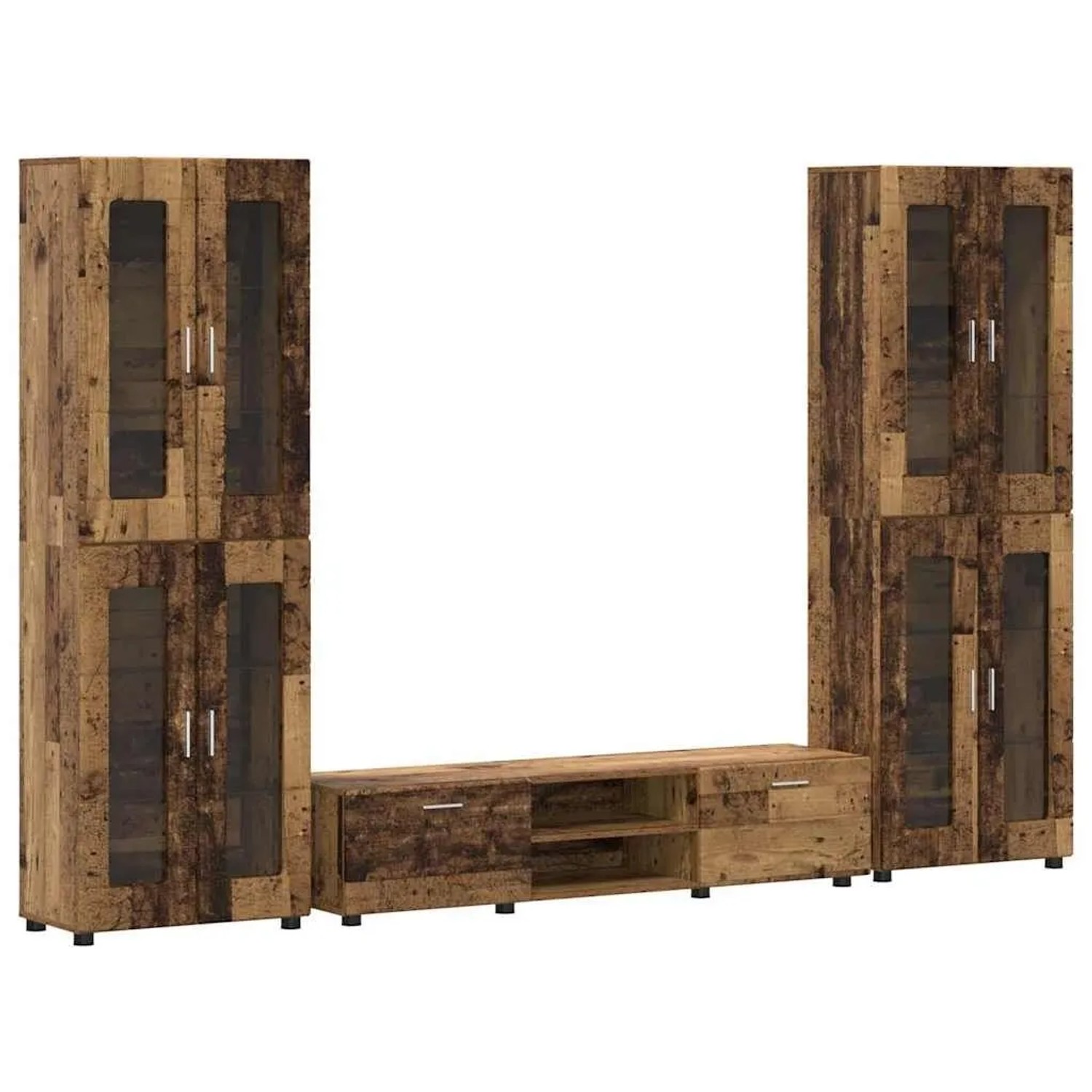 vidaXL TV-Schrankset mit Schubladen mit Regal Altholz Holzwerkstoff 3397992 günstig online kaufen