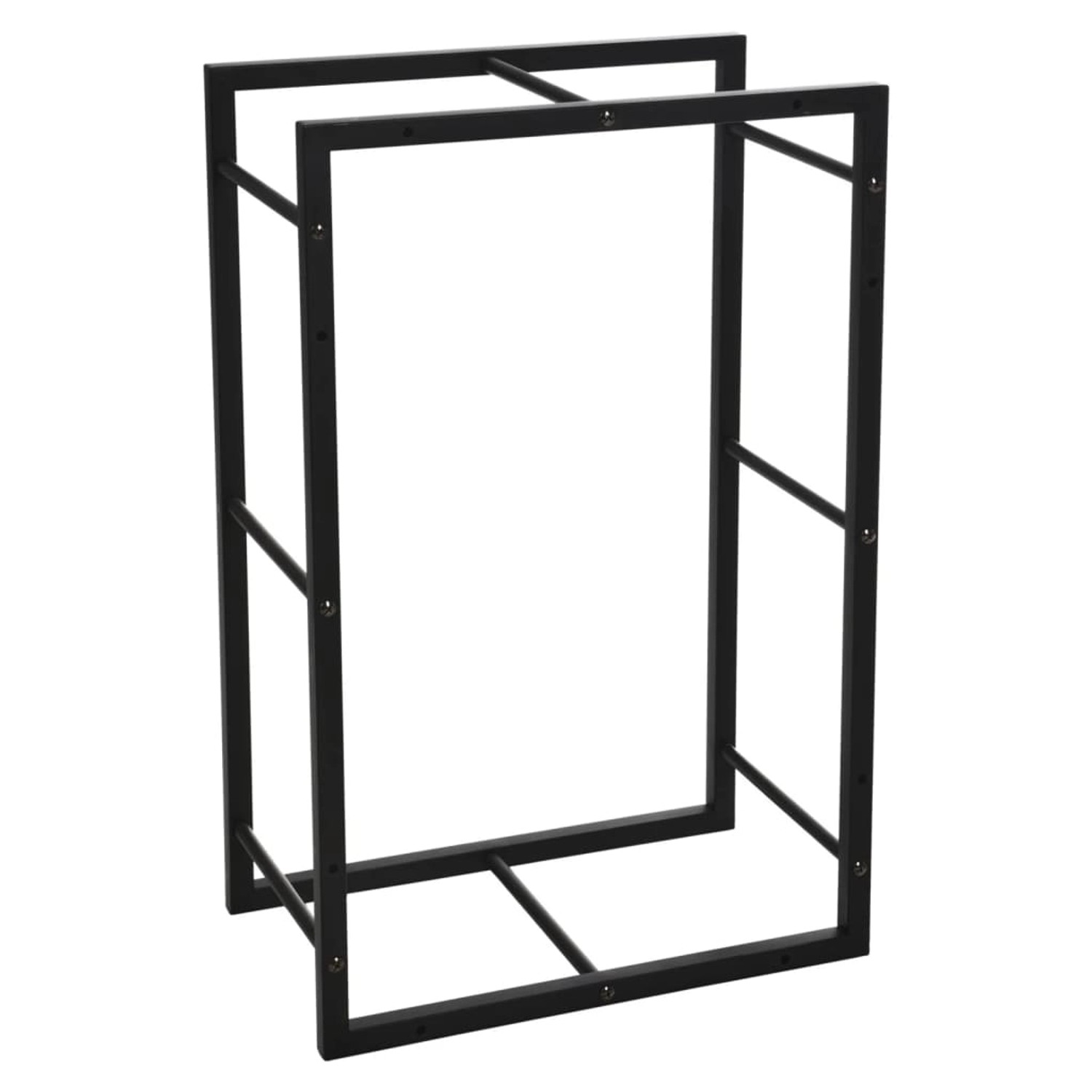 ProGarden Kaminholzständer Rechteckig 45x28x70 cm Schwarz günstig online kaufen