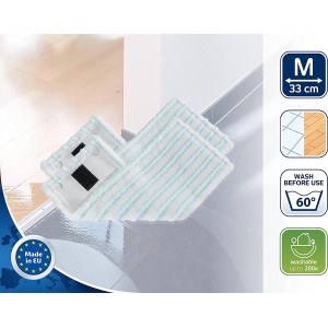 Leifheit 2er Set Wischbezug CLEAN TWIST M Ergo, 33cm, für glatte Böden.