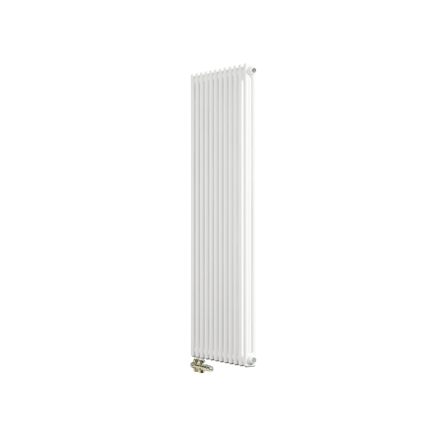 AICA Traditioneller Heizkörper 1500 x 560 mm Gusseisenstil 2 Spalten mit Seitenanschluss Weiß 1463W