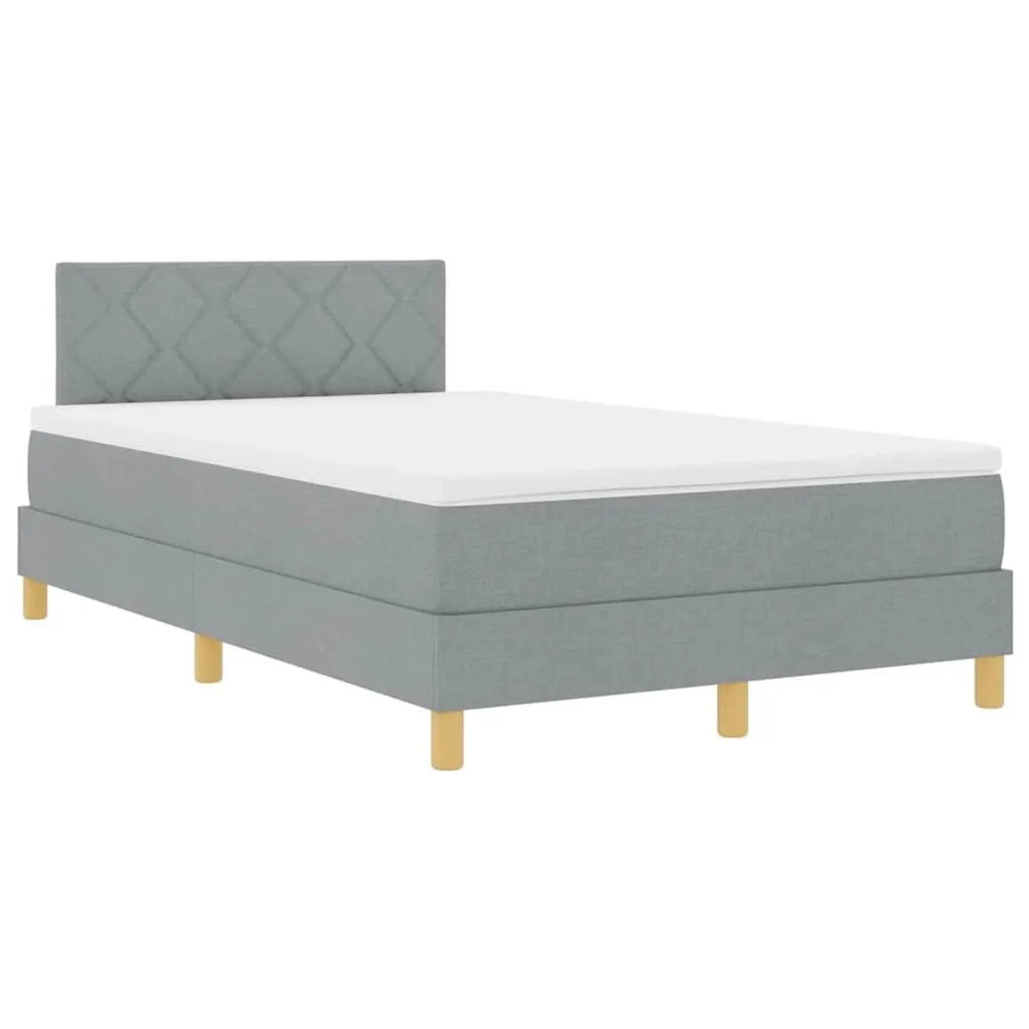 vidaXL Boxspringbett mit Matratze Hellgrau 120 x 190 cm Stoff 3338979 günstig online kaufen