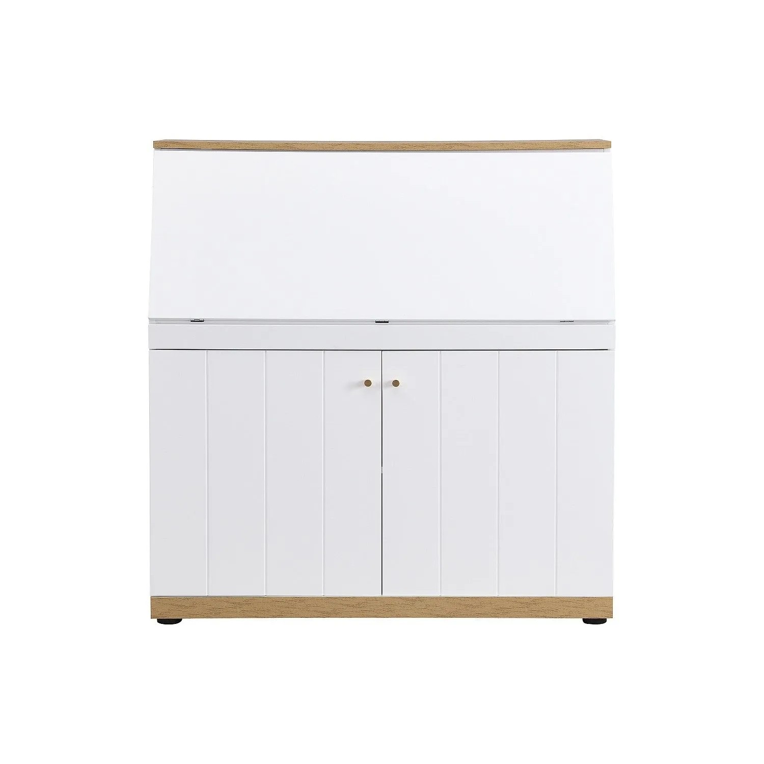 Vente-unique Sekretär Dutasi Naturfarben Hell  Weiß 105 cm