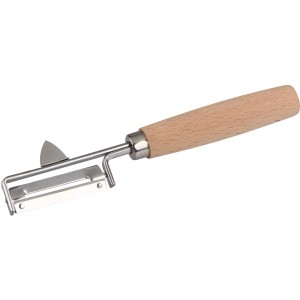 Fackelmann Pendelschäler Fair: Küchenhelfer mit Buchenholzgriff und Edelstahlklinge.