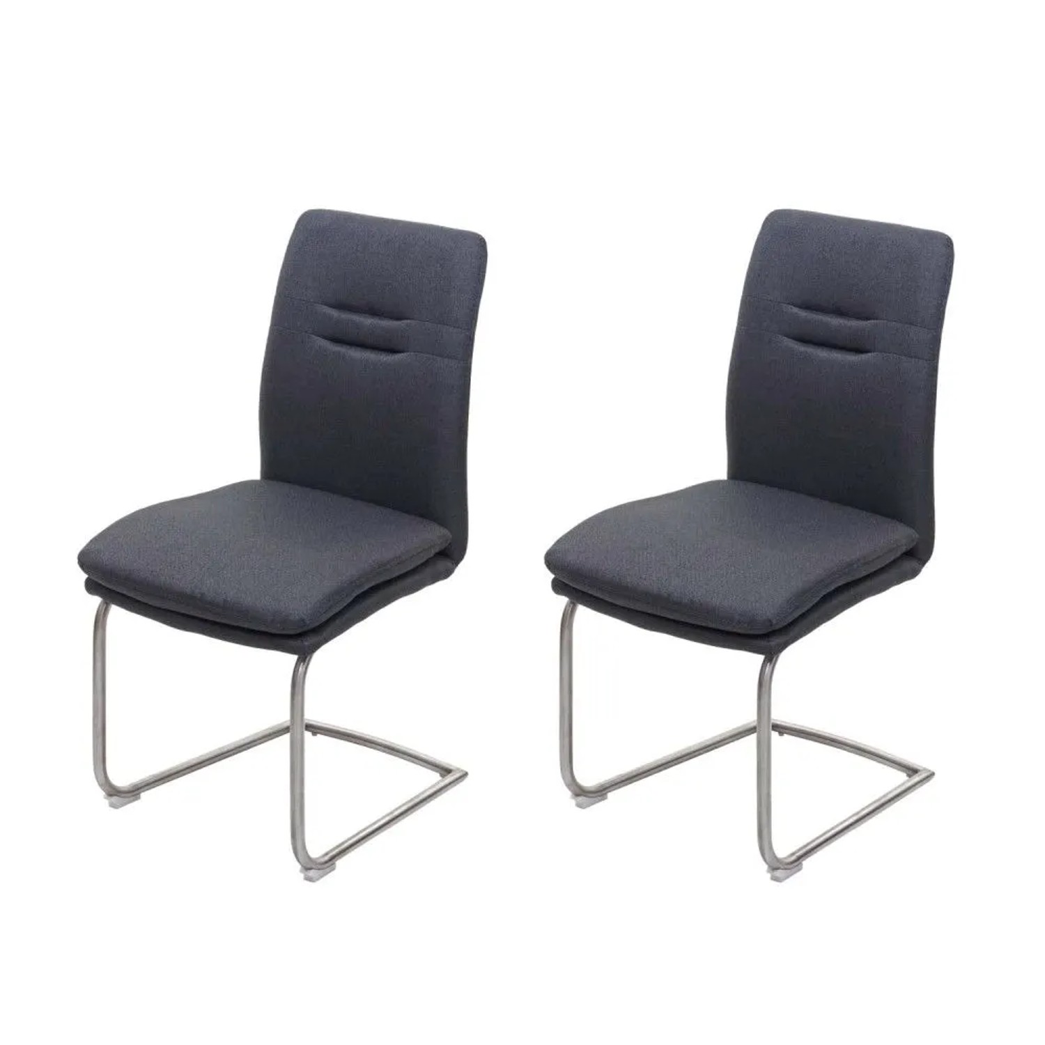 MCW Esszimmerstuhl H70 2er-Set Freischwinger Dunkelgrau