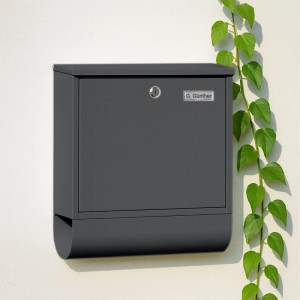 Relaxdays Briefkasten Eisen Anthrazit Abschließbar 41,5 cm x 37,5 cm x 14 cm 2,7 kg