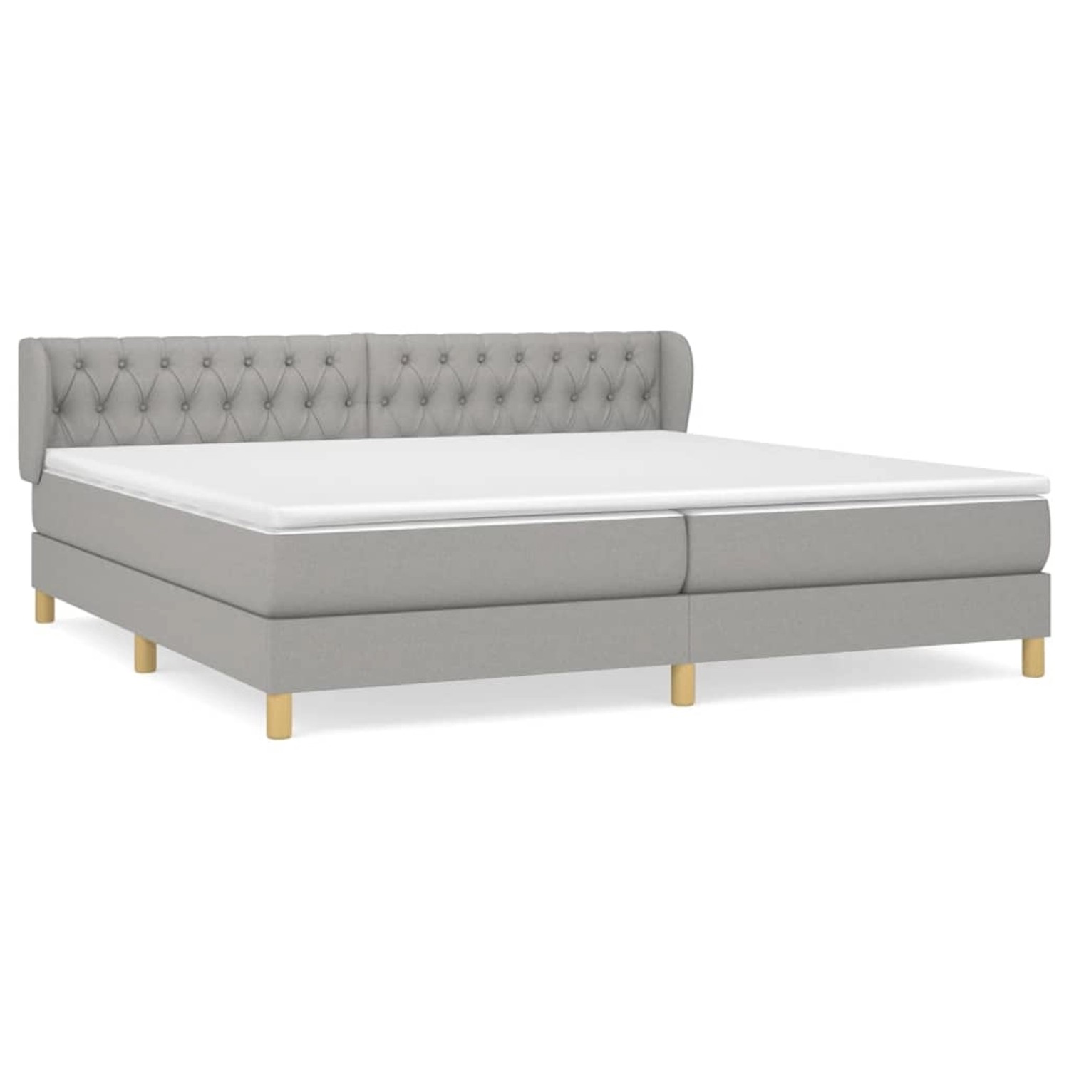 vidaXL Boxspringbett mit Matratze Hellgrau 200x200 cm Stoff1372088 günstig online kaufen