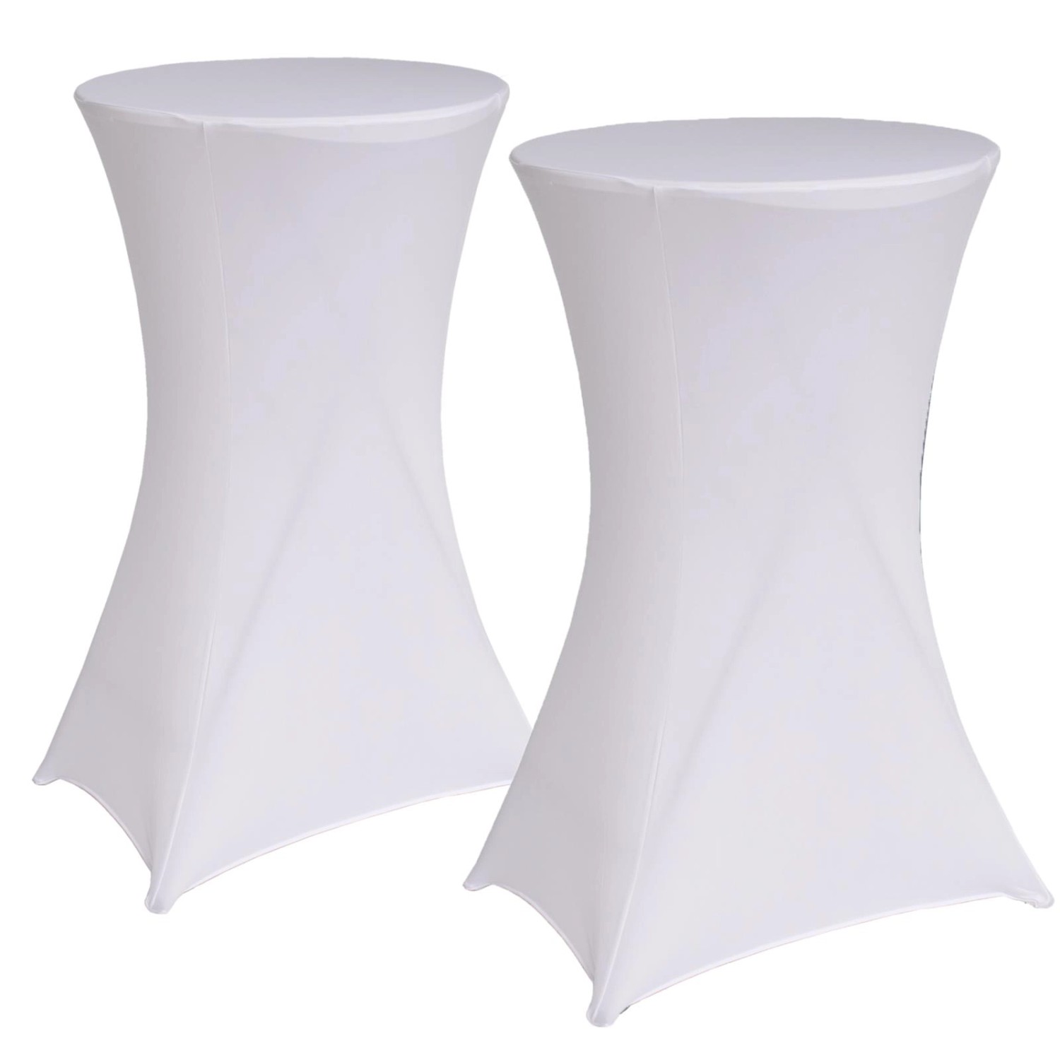 TRUTZHOLM 2er Set Stehtischhusse Husse Bistrotisch Decke 60cm Weiß