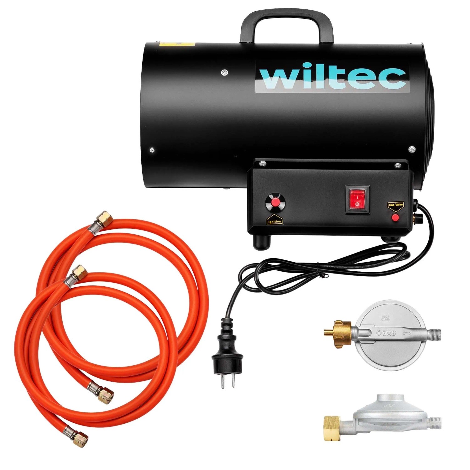Wiltec Gasheizgebläse 15Kw Heizkanone 30W Gasdruckminderer Italien 700Mbar