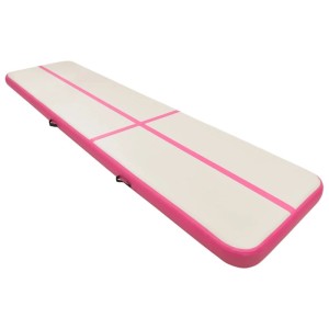 vidaXL Aufblasbare Gymnastikmatte mit Pumpe 600x100x20 cm PVC Rosa 92685