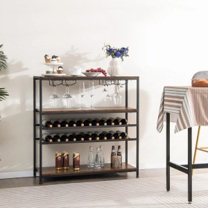 Costway 5-Stufiger Weinregal Rustikales Braun Glashalter