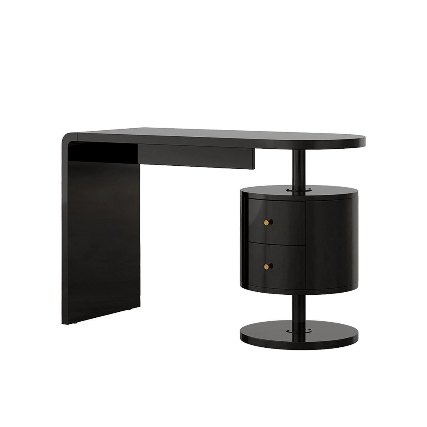 Vicco Schminktisch Lara Schwarz Hochglanz 120 cm mit 2 Schubladen günstig online kaufen