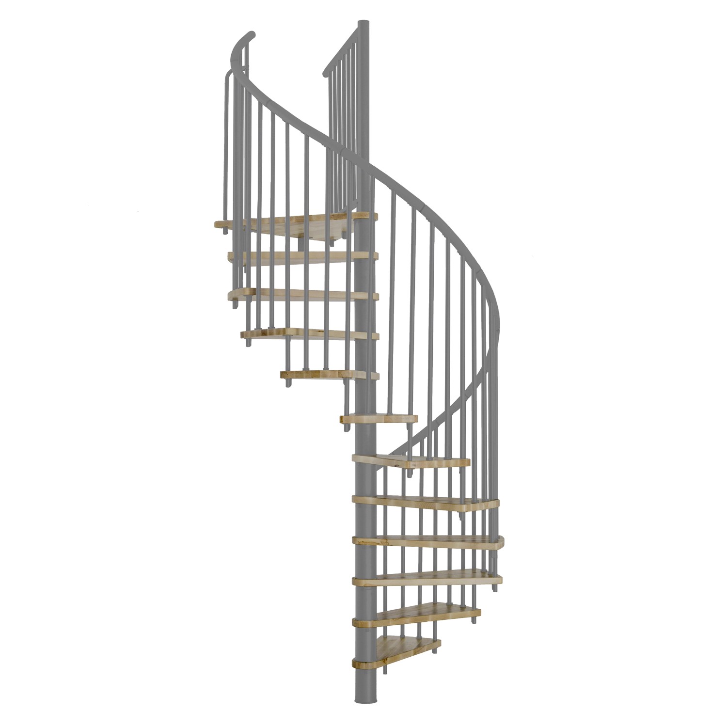 Minka Spindeltreppe Spiral Effect Ø 120 cm Eiche Grau günstig online kaufen