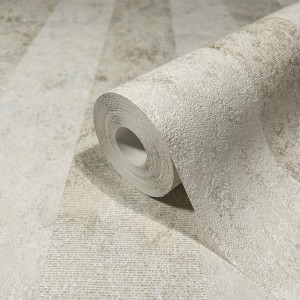 Rolle Marburg Vliestapete GZSZ Block-Streifen in Beige mit Vintage-Muster.