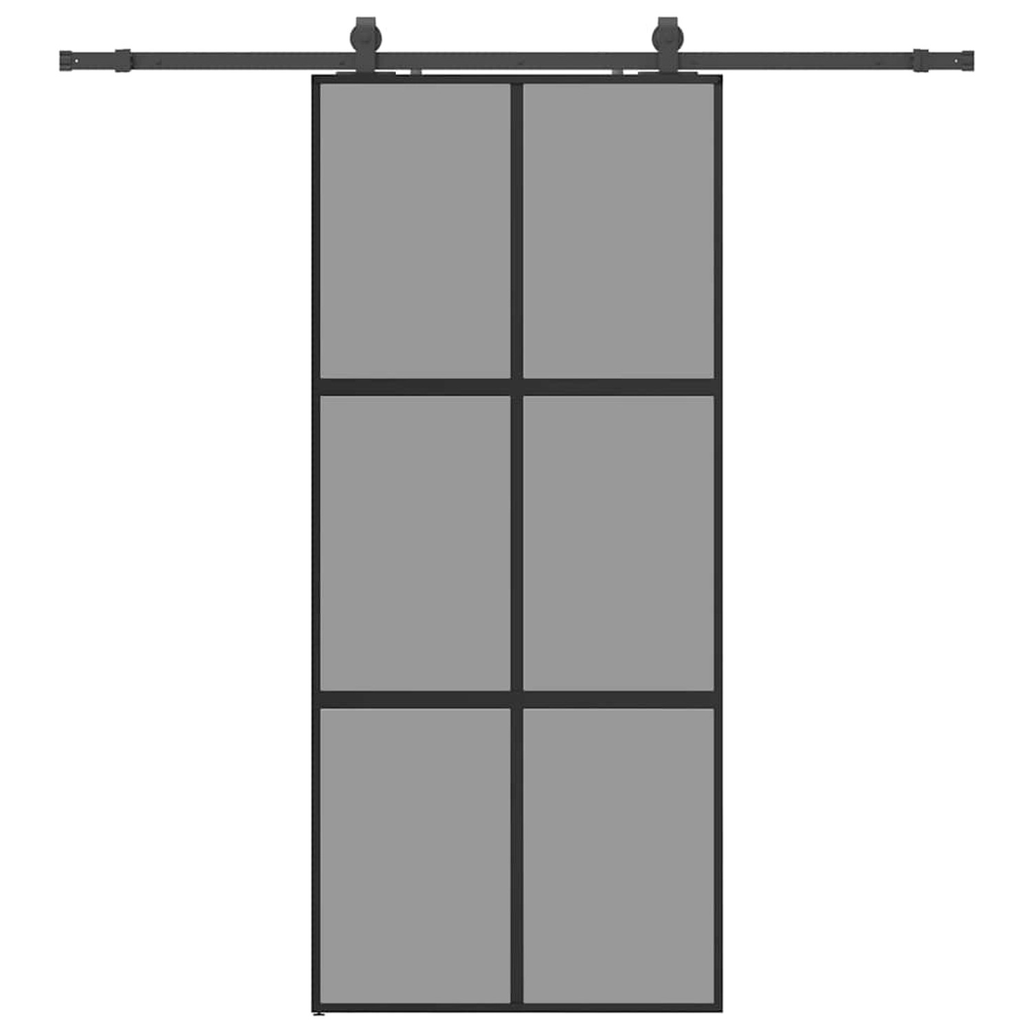 vidaXL Schiebetür mit Beschlag Schwarz 90x205 cm Hartglas 3375887 günstig online kaufen