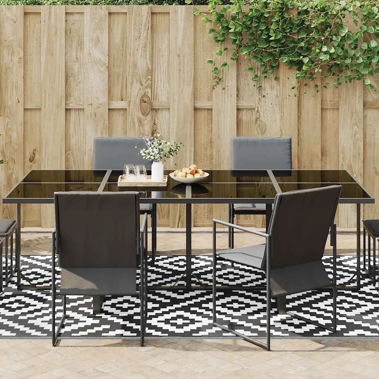 vidaXL Outdoor-Teppich ARAKIL Weiß und Schwarz 190x290 cm PP 368574
