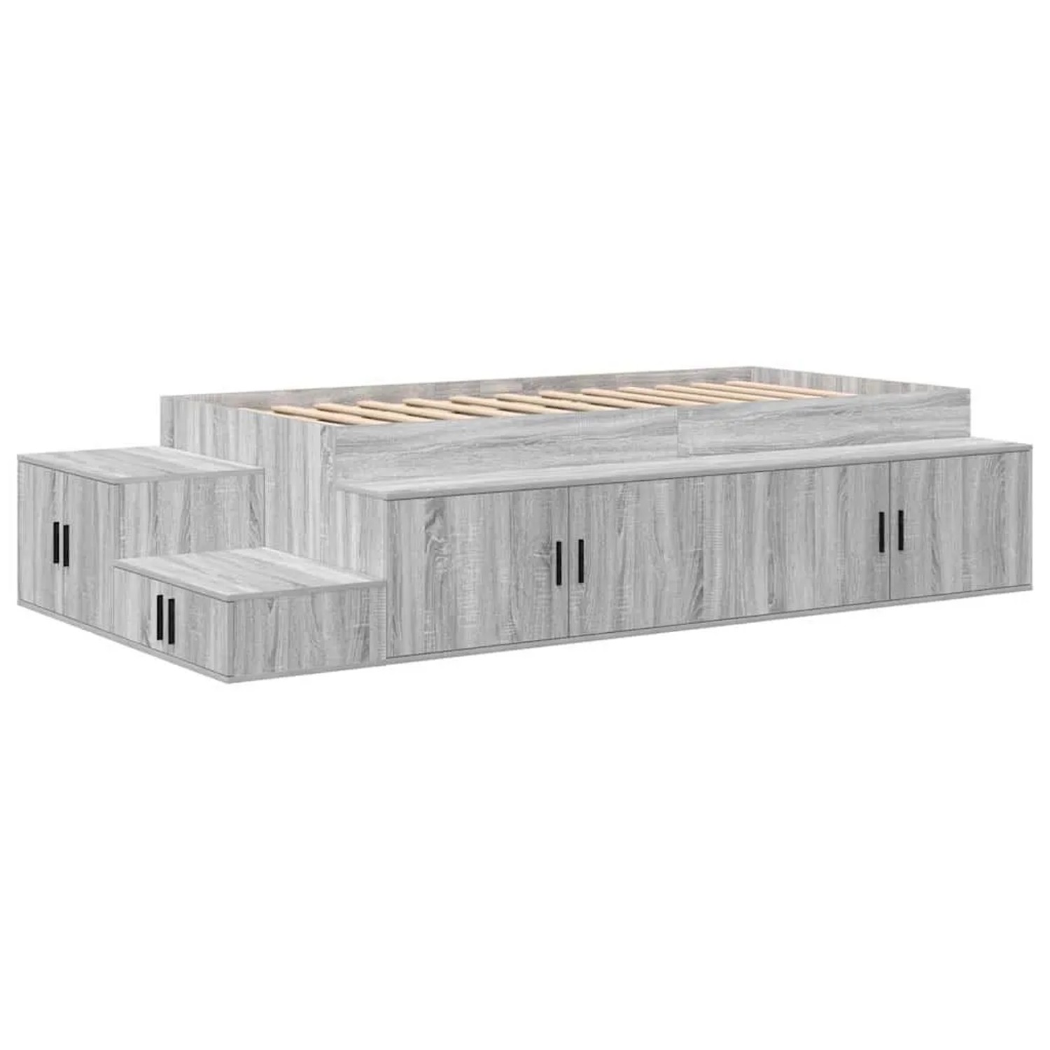 vidaXL Stauraumbett Grau Sonoma 90 cm Holzwerkstoff 3335586 günstig online kaufen