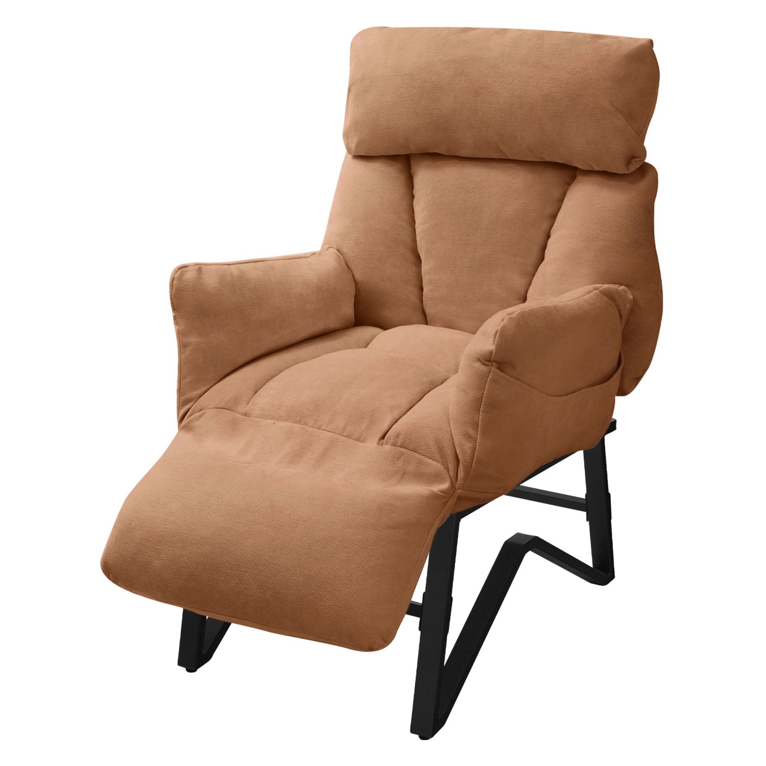 ML-Design Relaxsessel Braun Leinenbezug mit Armlehnen & Fußablage günstig online kaufen