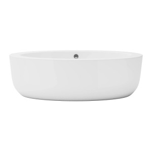 Weiße, ovale freistehende Badewanne Marmati aus Acryl, 185 cm. Zeitloser Stil für Ihr Bad.