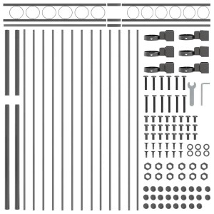 vidaXL Gartenzaun Grau Stahl 42003911